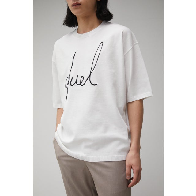 
                    DUEL EMBROIDERY KNIT TOPS WHT