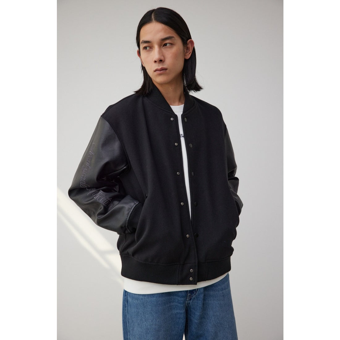 AZUL BY MOUSSY フェイクメルトンスタジャン BLK -ファッション通販 