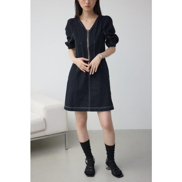 MOUSSY】ブラックデニム ミニワンピ L||M|K|sports_gear|ws170908 