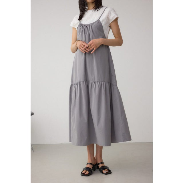 インナーSETフロントギャザーキャミワンピース GRY