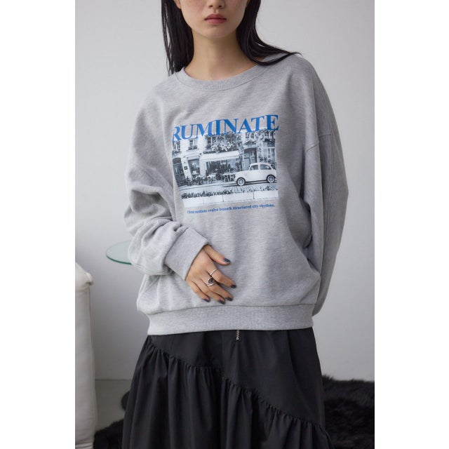 フォトプリントスウェット T.GRY