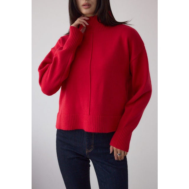 アソートカラーハイネックニットトップス RED