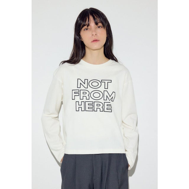 NOT FROMロゴロングTシャツ O/WHT1
