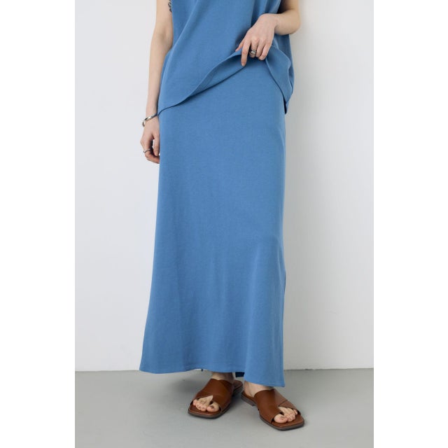 Iラインカットロングスカート BLU
