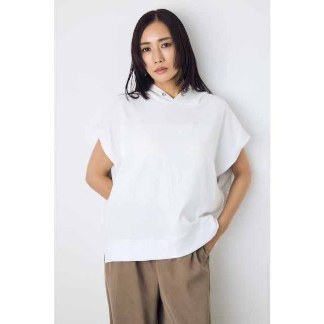 タックスリーブノースリーブパーカー O/WHT1