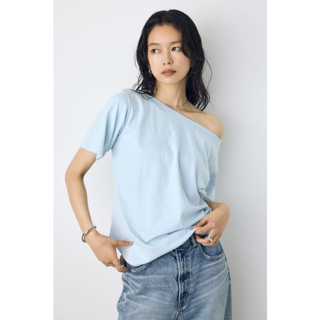 ワンショルダーカットトップス L/BLU1