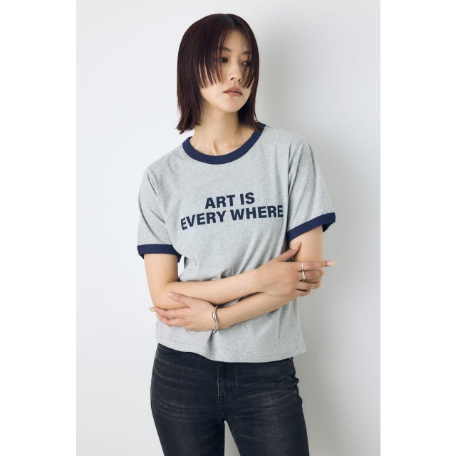 リンガーロゴプリントT T.GRY