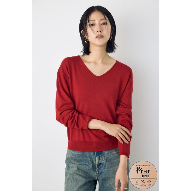 格上げ2WAYネックニット RED