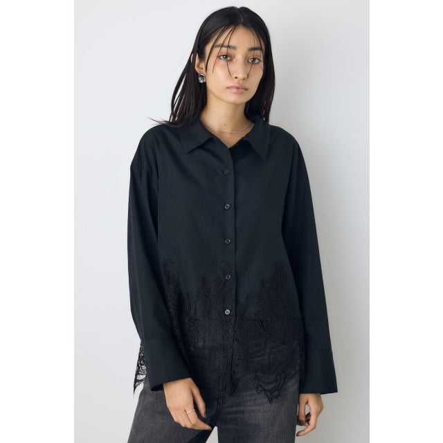 レースドッキングシャツ BLK