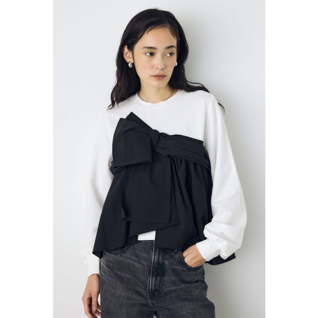 アシンメトリービスチェドッキングトップス BLK