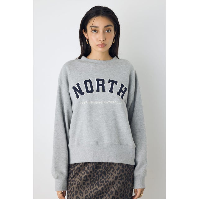 カレッジワッペンロゴ裏毛トップス T.GRY