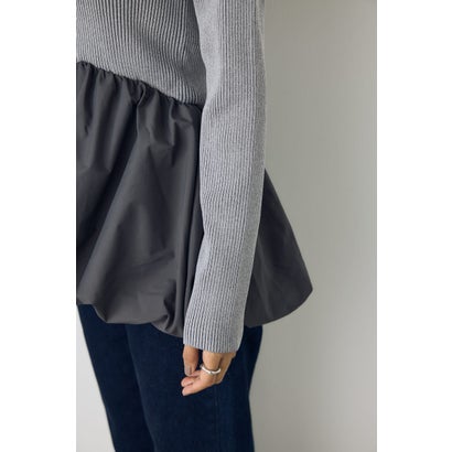 バルーンドッキングニットトップス T.GRY｜詳細画像