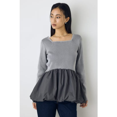 バルーンドッキングニットトップス T.GRY｜詳細画像