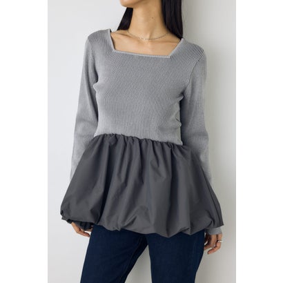 バルーンドッキングニットトップス T.GRY｜詳細画像