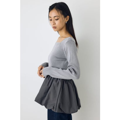 バルーンドッキングニットトップス T.GRY｜詳細画像