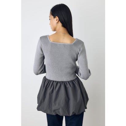 バルーンドッキングニットトップス T.GRY｜詳細画像
