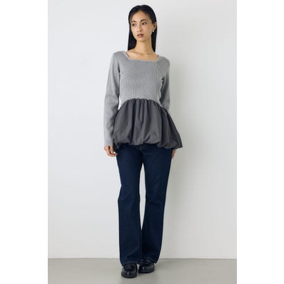 バルーンドッキングニットトップス T.GRY｜詳細画像