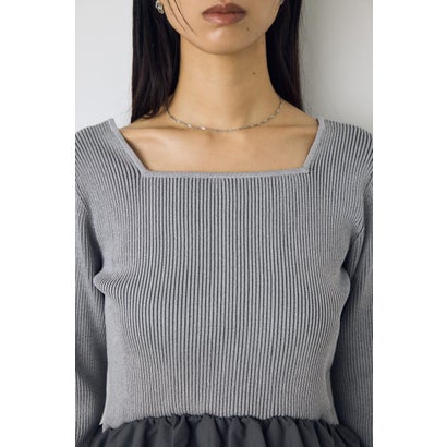 バルーンドッキングニットトップス T.GRY｜詳細画像