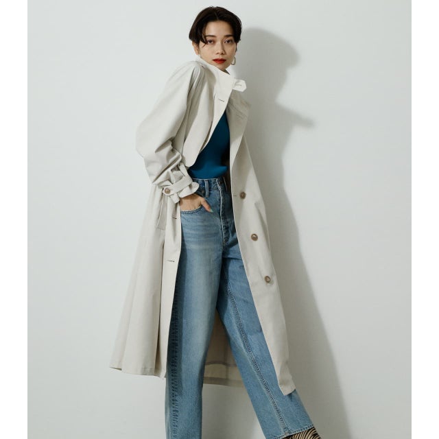 STAND COLLAR TRENCH COAT IVOY3