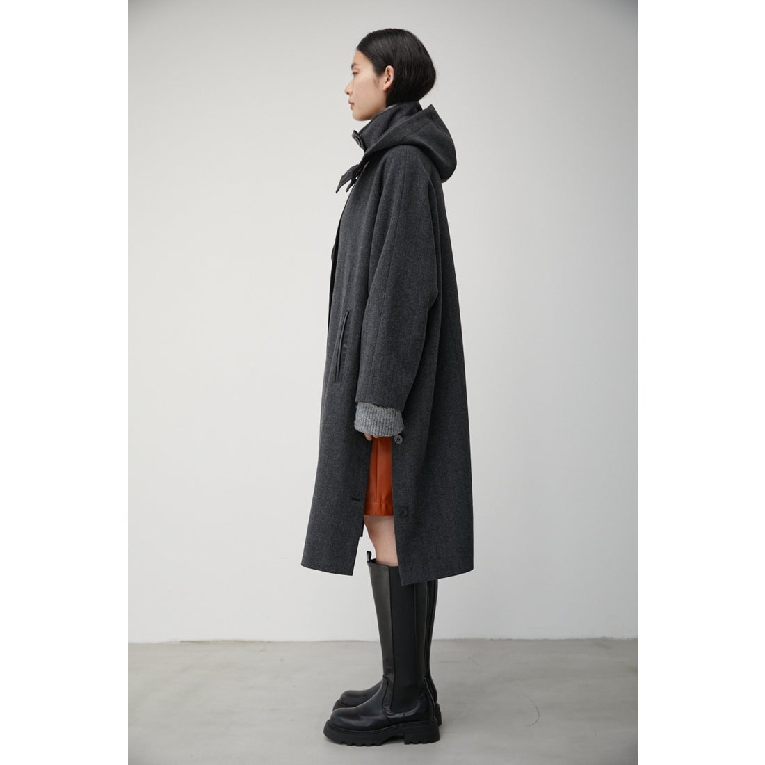 AZUL BY MOUSSY TWEED PONCHO COAT GRY -ファッション通販 FASHION WALKER