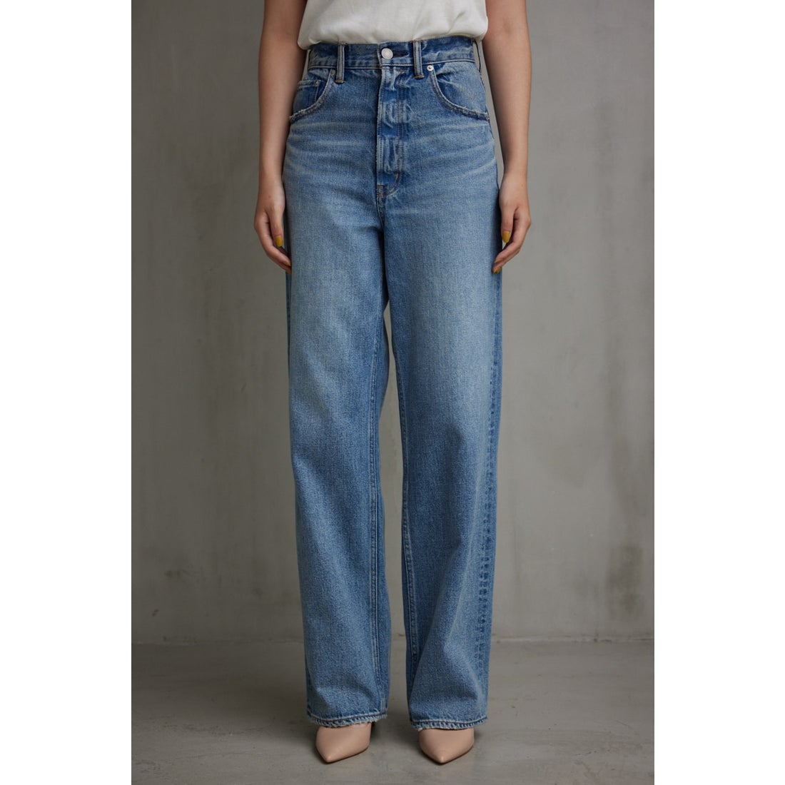 AZUL BY MOUSSY AZUL DENIMハイウエストワイドデニムロング丈 L/BLU1 