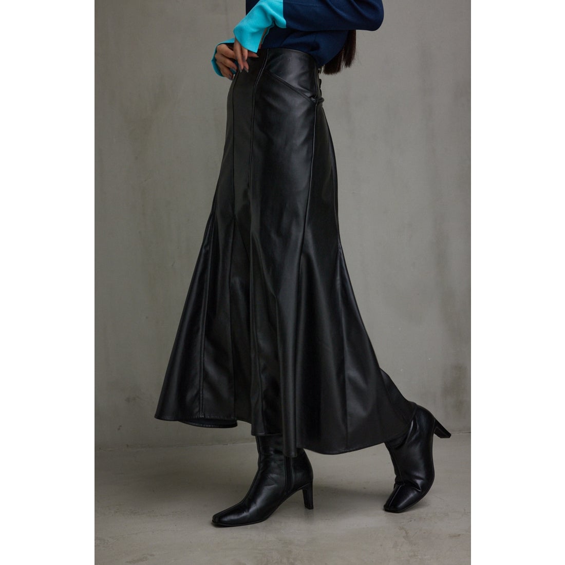 AZUL BY MOUSSY フェイクレザーマーメイドスカート D/BLK3 