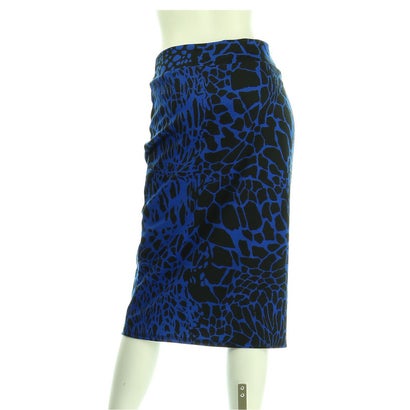 アズレス ◆上品ブルーにブラック模様がお洒落な美ラインスカート｜詳細画像
