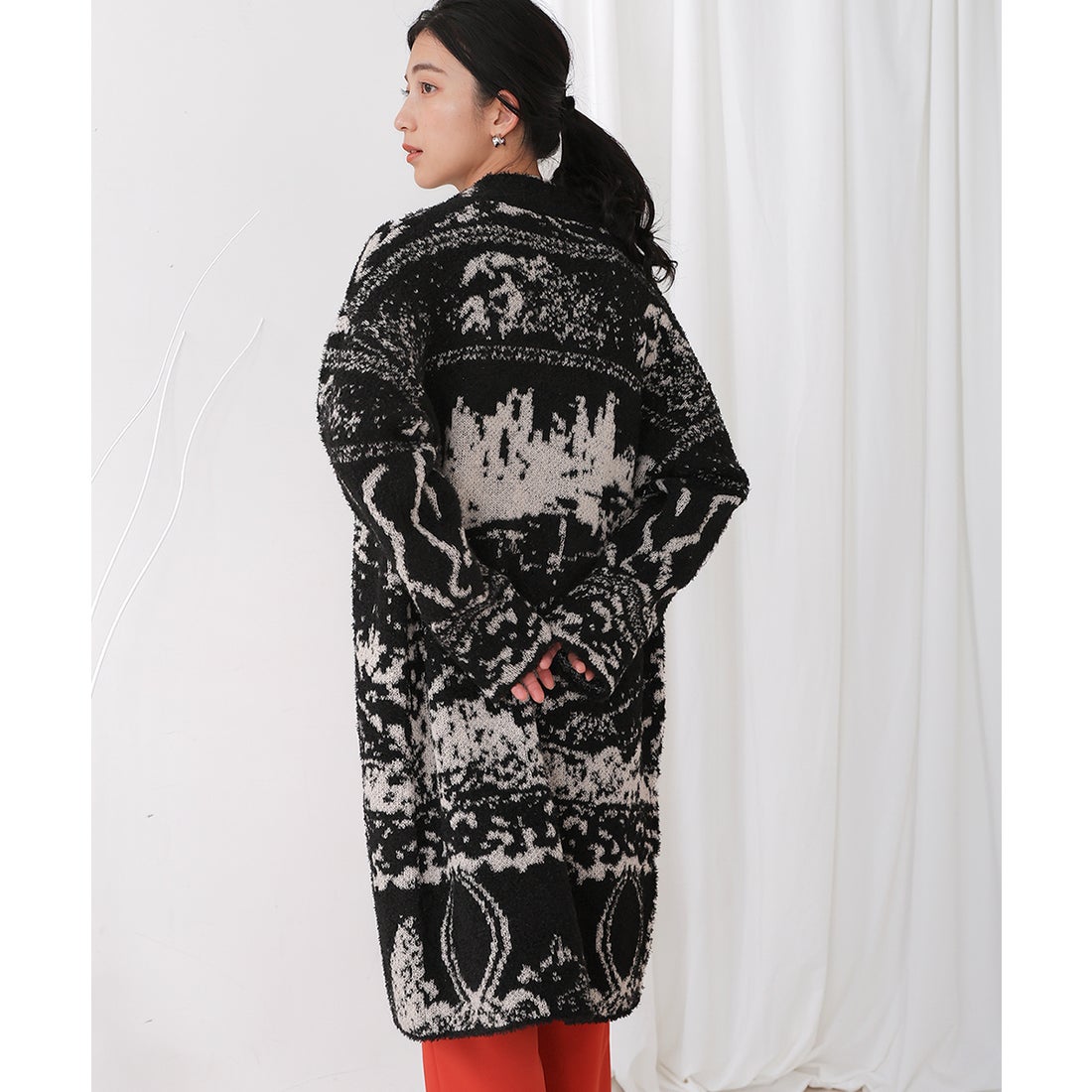 ブージュルード Bou Jeloud 柄シャギーニット （MOCHA） -靴 