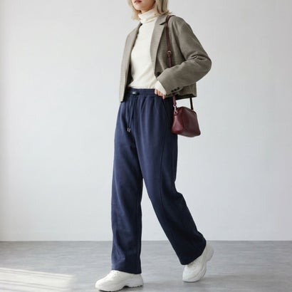スウェットパンツ レディースパンツ ワイドパンツ 裏起毛パンツ イージーパンツ 裏シャギーパンツ ドローストリングパンツ 防寒パンツ 冬パンツ 秋冬 （チャコールグレー）｜詳細画像