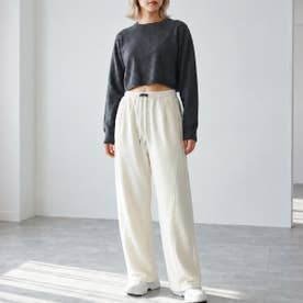 スウェットパンツ レディースパンツ ワイドパンツ 裏起毛パンツ イージーパンツ 裏シャギーパンツ ドローストリングパンツ 防寒パンツ 冬パンツ 秋冬 （アイボリー）