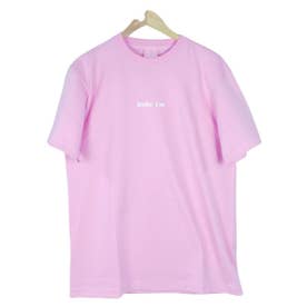 ビッグTシャツ レディース ワンポイント ロゴ ビッグT プリント Tシャツ カットソー 大きいサイズ ゆったり カジュアル トップス （ピンク）