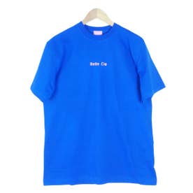 ビッグTシャツ レディース ワンポイント ロゴ ビッグT プリント Tシャツ カットソー 大きいサイズ ゆったり カジュアル トップス （ブルー）