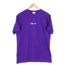 ビッグTシャツ レディース ワンポイント ロゴ ビッグT プリント Tシャツ カットソー 大きいサイズ ゆったり カジュアル トップス （パープル）