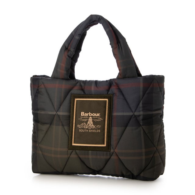 barbour tartan arlene mini quilted tote bag （shadow classic tartan）