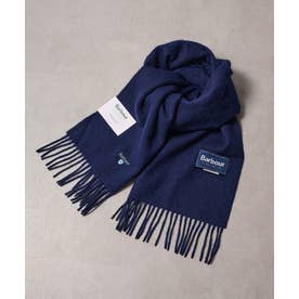 barbour plain lambswool scarf マフラー ユニセックス ギフト （ネイビー）