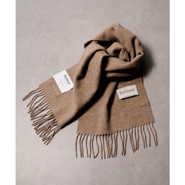 barbour lambswool woven scarf マフラー ユニセックス ギフト （オートミール）