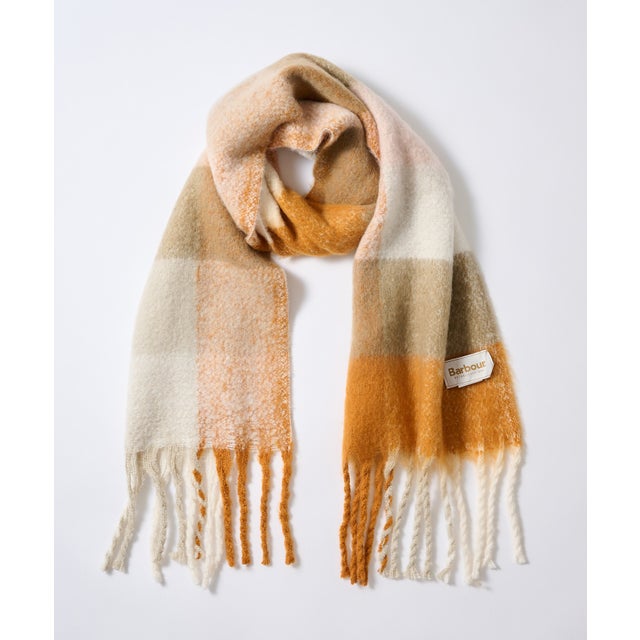 barbour marie scarf / barbour ellison scarf 180cm*38cm /LSC0460/LSC0458 （マスタード）