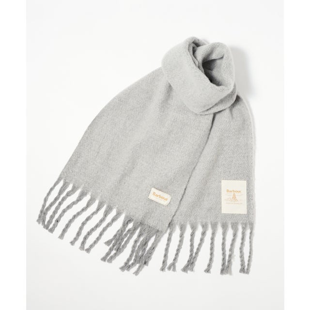 barbour marie scarf / barbour ellison scarf 180cm*38cm /LSC0460/LSC0458 （ライトグレー）