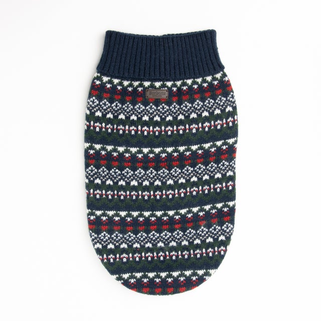 MARLOW FAIRISLE DOG JUMPER （navy festive）