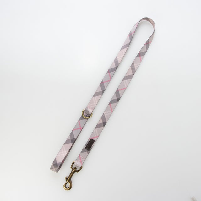 TARTAN PRINTED DOG LEAD （pink tartan）