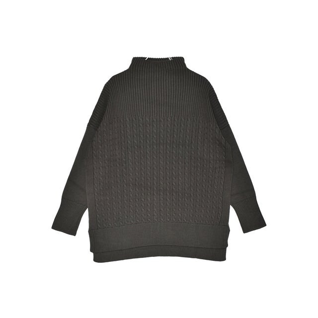 STITCH GUERNSEY KNIT CAPE セーター （オリーブ）