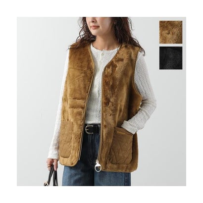 バブアー Barbour Barbour フェイクファーベスト KARIN FAUX FUR GILET LGI0201 （BR31/ブラウン）｜詳細画像