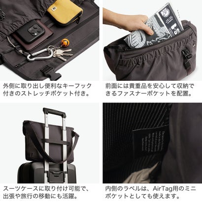 正規品6年保証 メッセンジャーバッグ メンズ レディース A4 ショルダーバッグ 斜めがけ ブランド 小さめ 12L ショルダー バッグ 耐水 シンプル Cinch Messenger BHMB （Black）｜詳細画像