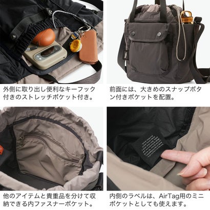 ベルロイ bellroy 正規品6年保証 ショルダーバッグ メンズ レディース 軽量 斜めがけ トート バッグ 斜め掛け おしゃれ ナイロン シンプル 耐水性 巾着バッグ A5 9L Cinch Bucket Bag BHTA （Oat）｜詳細画像