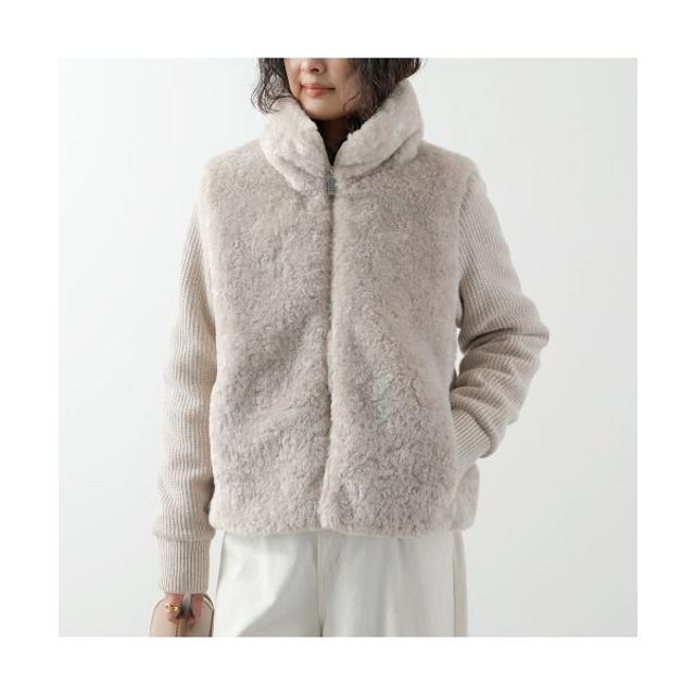 中綿ジャケット JW9854 DKSH 異素材切り替え （503/CRYSTAL-GREY）