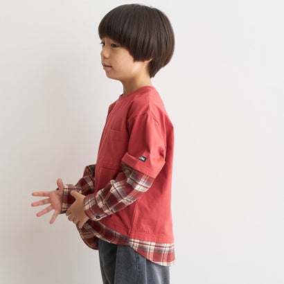 シャツドッキング長袖Tシャツ （ディープ レッド）｜詳細画像