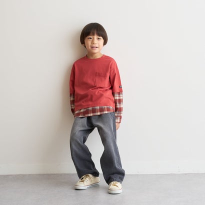 シャツドッキング長袖Tシャツ （ディープ レッド）｜詳細画像