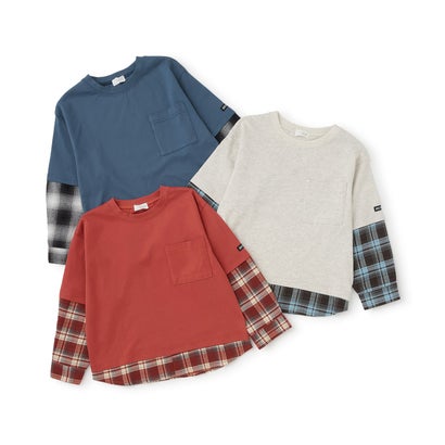 シャツドッキング長袖Tシャツ （ディープ レッド）｜詳細画像