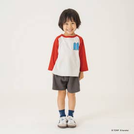 【あつまれ！プラレールズ】レールズ・ジョーケーズ/ワンポイントラグランTシャツ （赤）