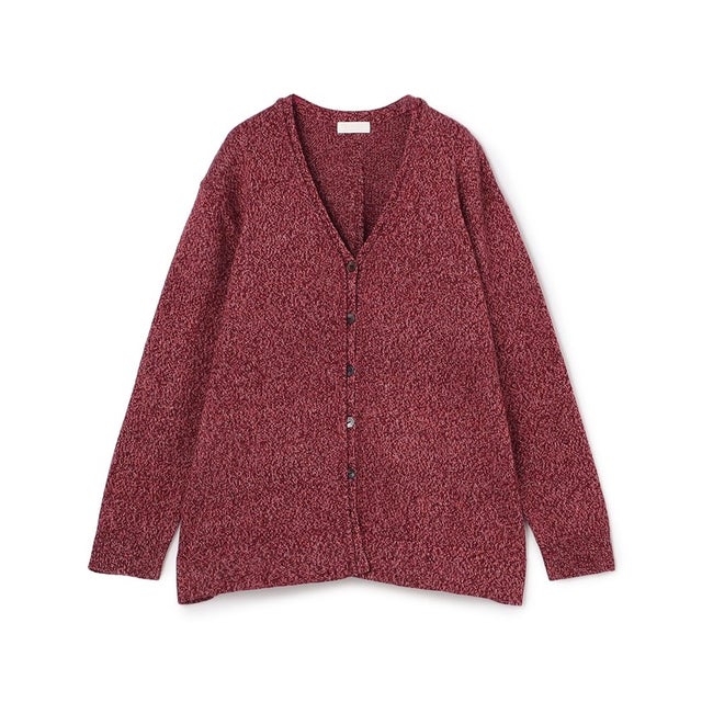 シルクブレンドムリネ Aラインカーディガン （36 レッド系）